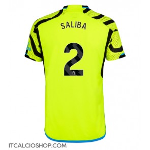 Arsenal William Saliba #2 Seconda Maglia 2023-24 Manica Corta